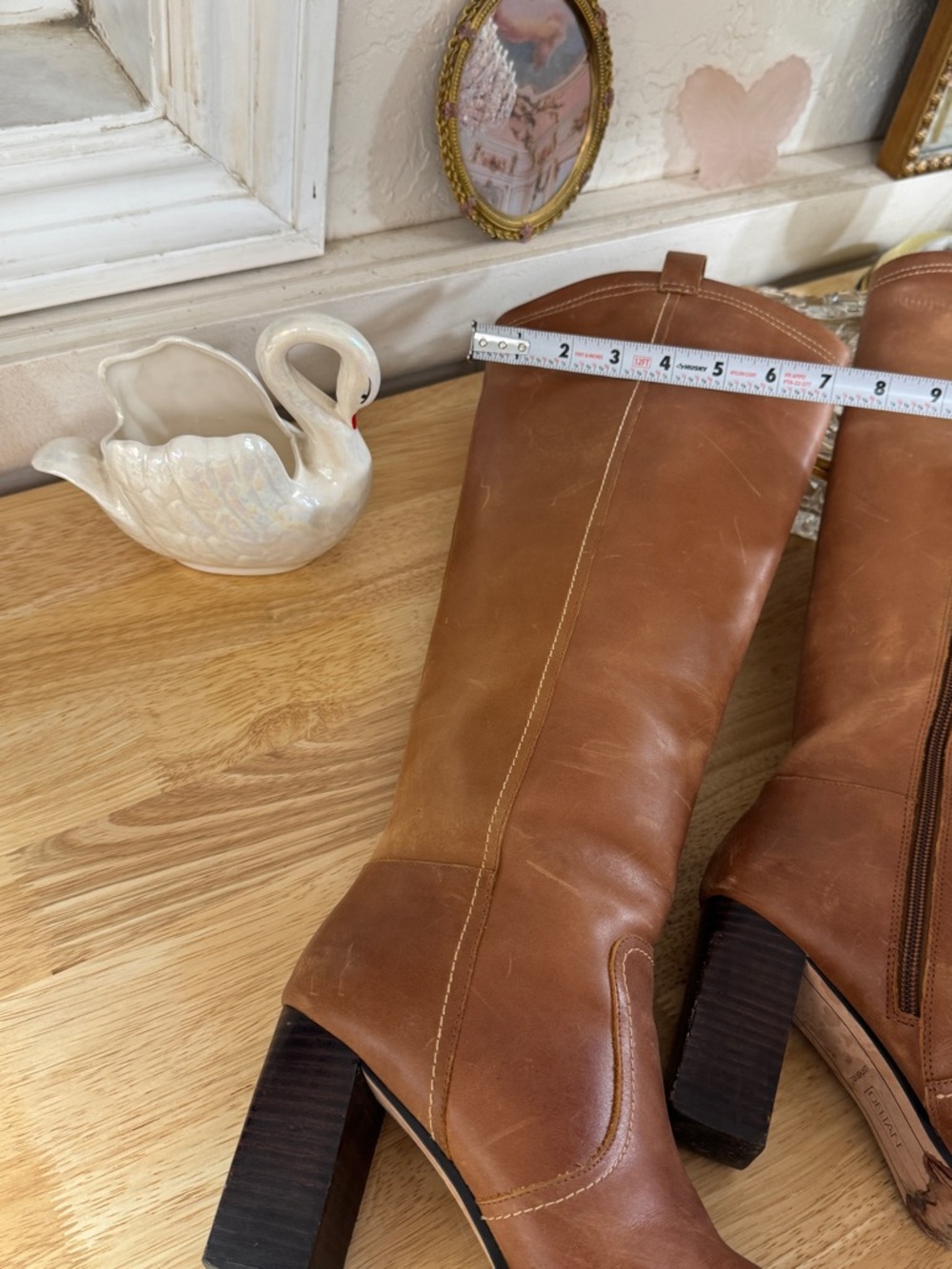 Deltan Brianne Women's Size 8M Western Tall Brown Classy Chic Leather Boots - Picture 12 of 15